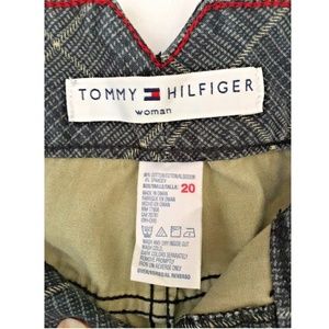 Tommy Hilfiger Plaid Cotton Blend Pants Blue 20